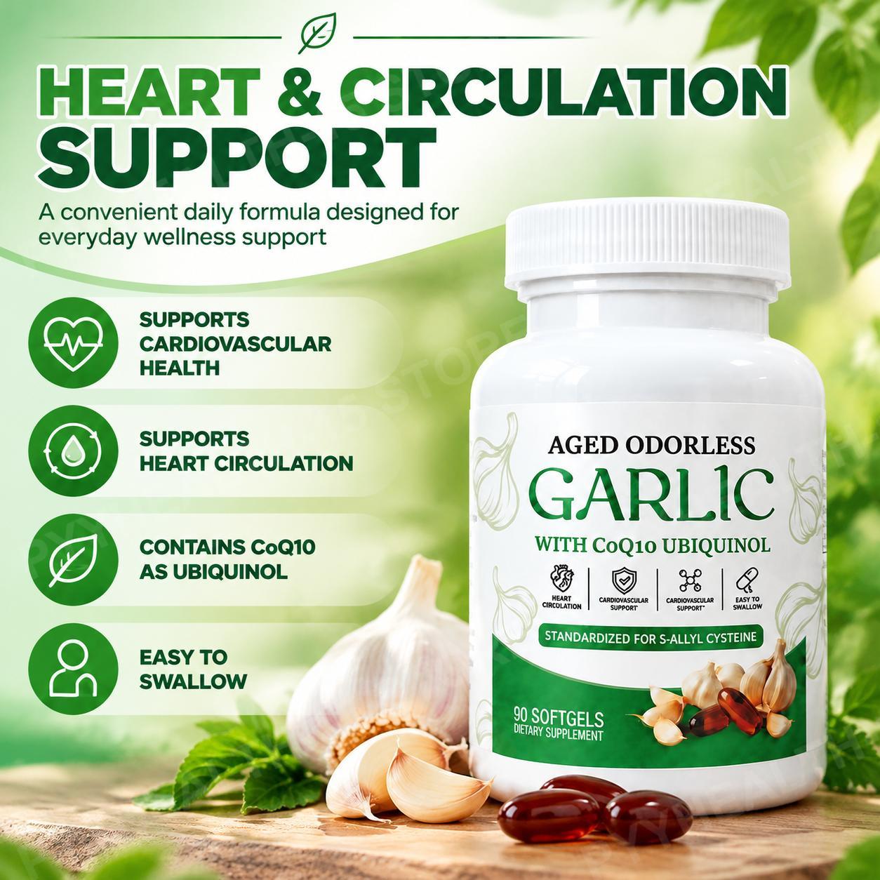 오래된 마늘 추출물이 함유된 무향 마늘 소프트젤, 심혈 - Coq10 Ubiquinol Softgel 리뷰 및 가격